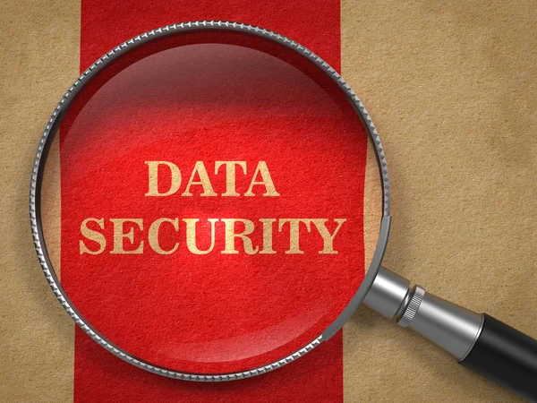 Data Security Glass on Old Paper. — Stock Photo, Image