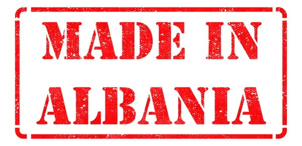 Made in Albania on Red Rubber Stamp. — Stock Photo, Image