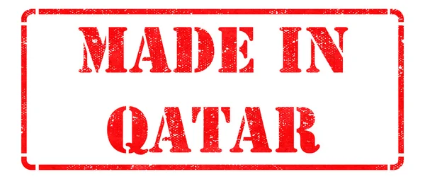 Made in Qatar on Red Rubber Stamp. — Stock Photo, Image