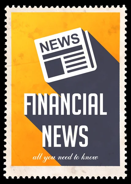 Financiële nieuws op geel in platte ontwerp. — Stockfoto