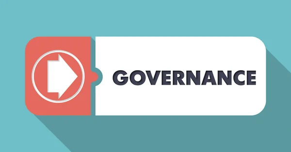 Governance-Konzept in flachem Design auf blauem Hintergrund. — Stockfoto