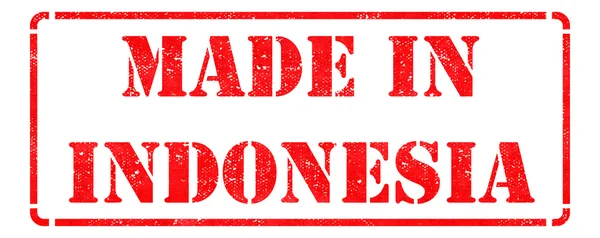 Made in Indonesia on Red Rubber Stamp. — Stock Photo, Image