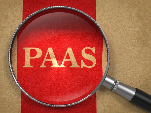 虫眼鏡を通して paas 碑文. — ストック写真