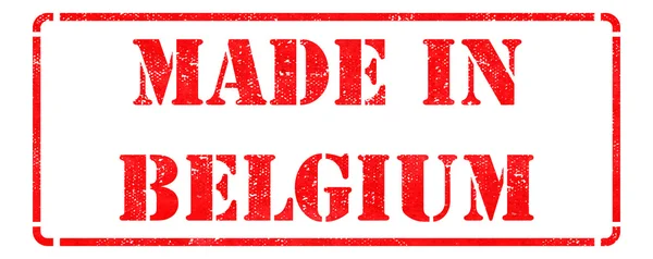 Made in Belgium on Red Rubber Stamp. — Stock Photo, Image