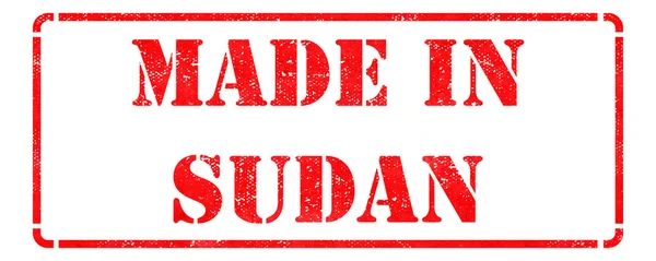 Made in Sudan su timbro di gomma rosso . — Foto Stock