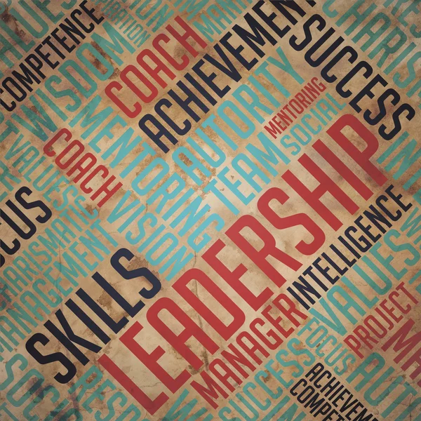 Концепция лидерства - Grunge Wordcloud Background . — стоковое фото