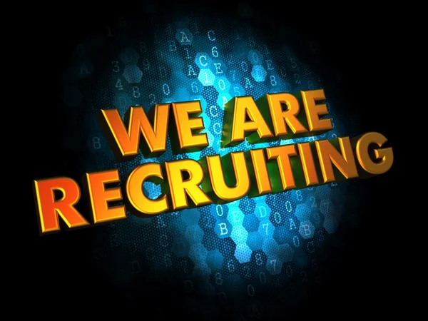 We are Recruiting - Gold 3D Words. — Stock Photo, Image