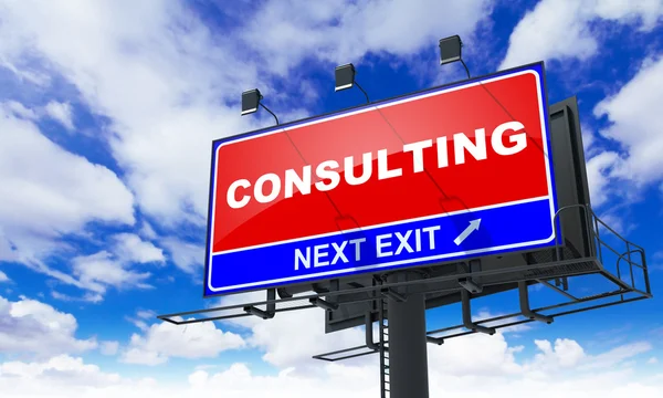 Consulting Inscription on Red Billboard. — Stock Photo, Image