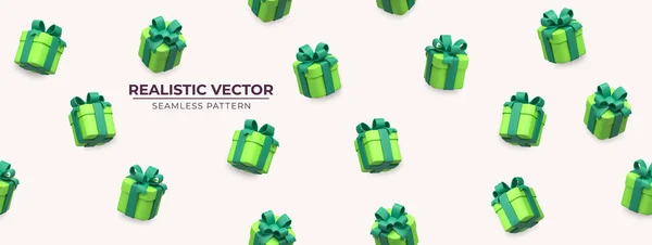 Vektorový bezešvý vzor s dárkovými krabicemi. — Stockový vektor