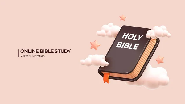 Online Bible Study concept. Vector illustration. — Stock Vector