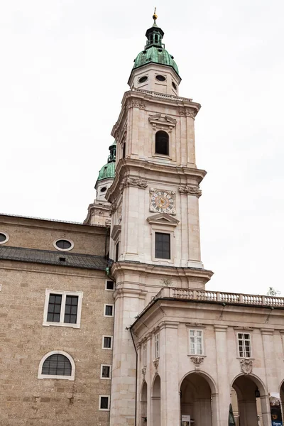 Pohled Salcburskou Katedrálu Proslulou Barokní Katedrálu Salcburku Rakousko — Stock fotografie