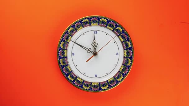 Stop Motion Beautiful Clock Design Five Color Called Benjarong Thai — Wideo stockowe