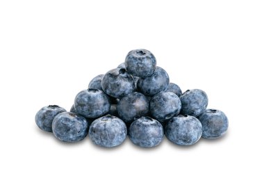 Pile of fresh ripe blueberry isolated on white background with clipping path.