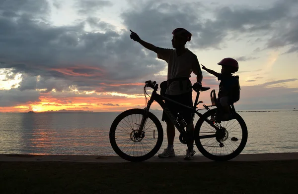 Familjesiluett — Stockfoto