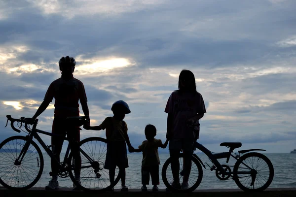 Biker familj — Stockfoto