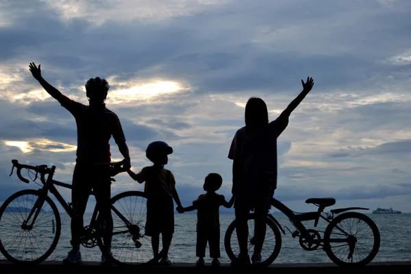 Família motociclista — Fotografia de Stock