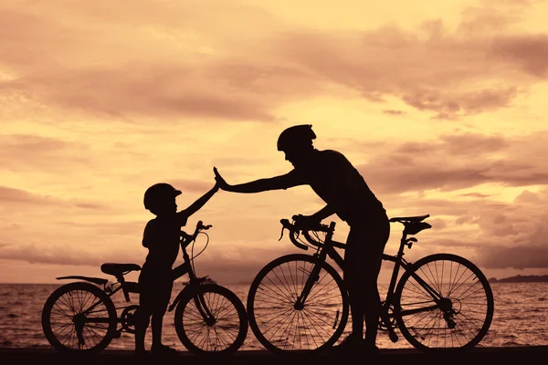 Biker familie — Stockfoto