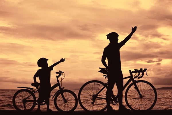 Biker familie — Stockfoto