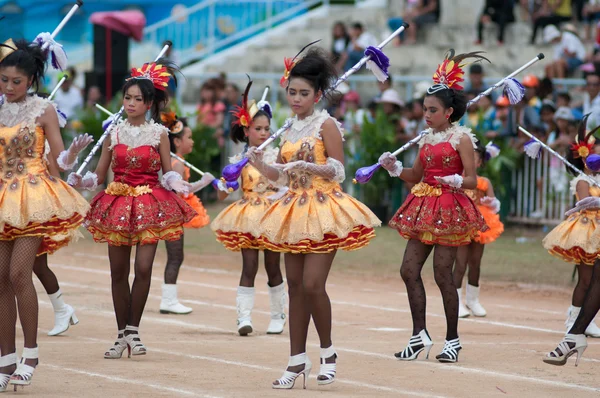 Uidentifiserte thailandske studenter under idrettsparaden – stockfoto
