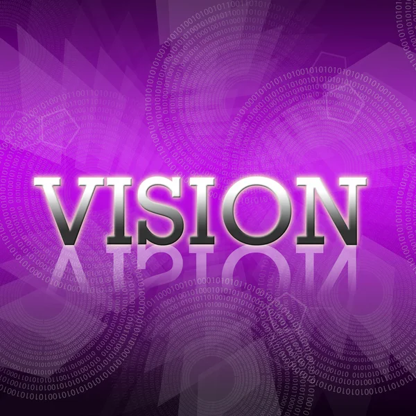 Wortvision auf violettem Hintergrund — Stockfoto