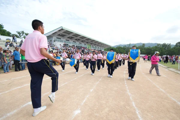 Unidentified Thai students during sport parade. — Stock Photo, Image