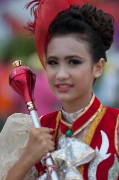 Unidentified Thai students during sport parade. — Stock Photo, Image