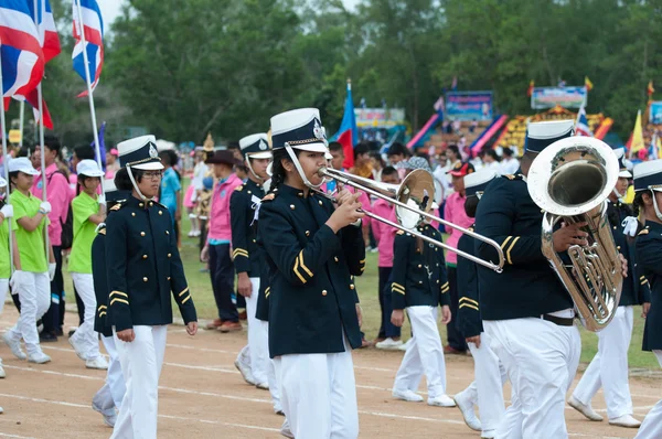 Unidentified Thai students during sport parade. — Stock Photo, Image