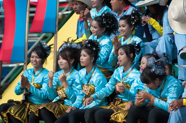 Unidentified Thai students during sport parade. — Stock Photo, Image