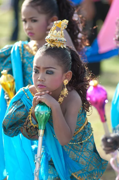 Unidentified Thai students during sport parade. — Stock Photo, Image