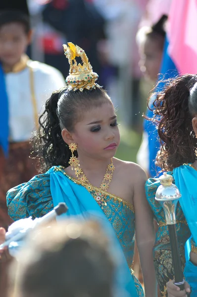 Unidentified Thai students during sport parade. — Stock Photo, Image