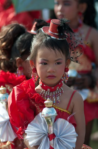 Unidentified Thai students during sport parade. — Stock Photo, Image