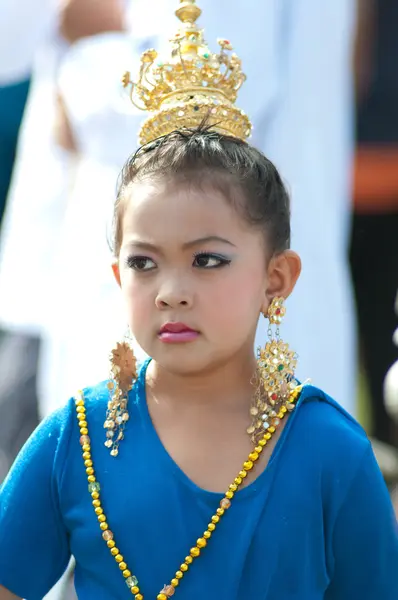 Niet-geïdentificeerde Thaise studenten tijdens sport parade. — Stockfoto