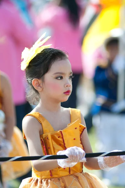 Unidentified Thai students during sport parade. — Stock Photo, Image