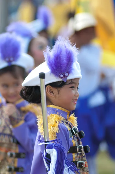 Unidentified Thai students during sport parade. — Stock Photo, Image