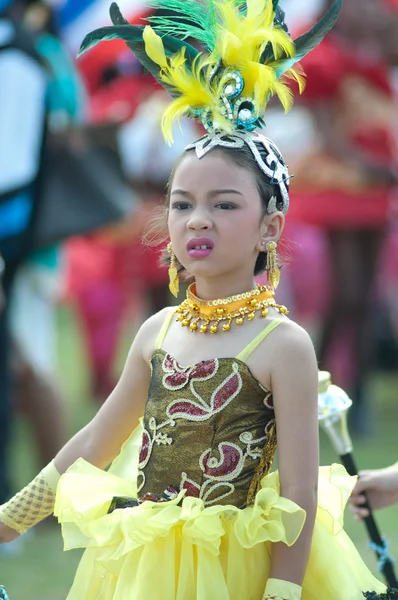 Unidentified Thai students during sport parade. — Stock Photo, Image