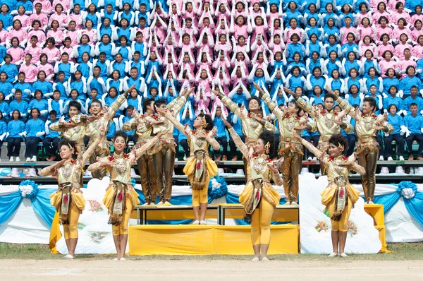 Neidentifikovaný thajští studenti během sportu průvod. — Stock fotografie