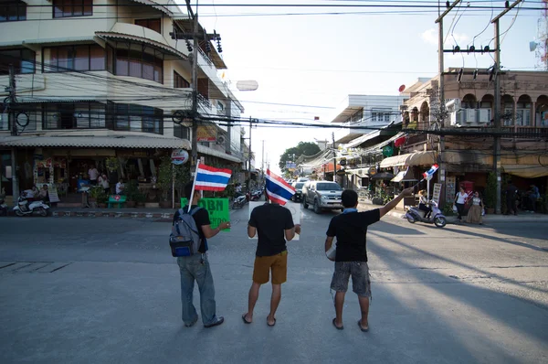 Kosamui, Thajsko listopad 11: neidentifikovaný demonstranti z anti vládní skupiny — Stock fotografie