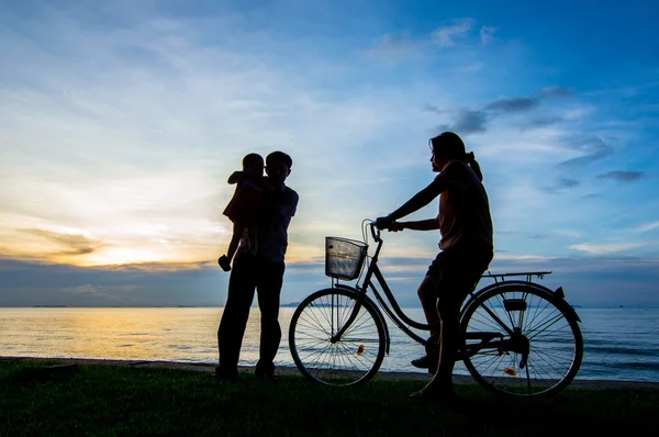 Bike sunset — Stock Photo, Image