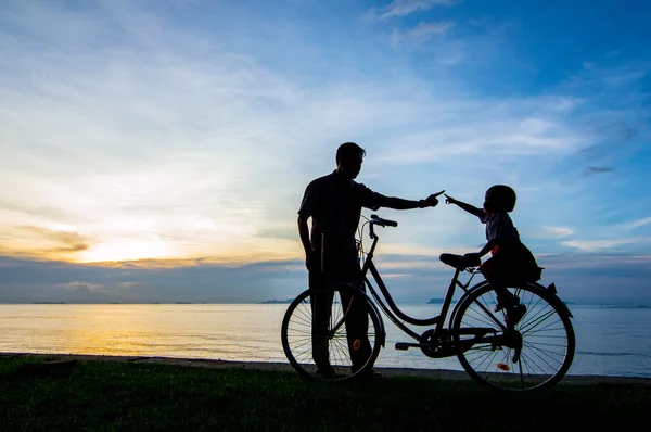 Fiets zonsondergang — Stockfoto