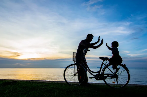 Fahrrad-Sonnenuntergang — Stockfoto