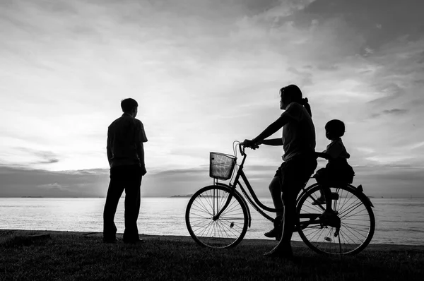 Puesta de sol bicicleta — Foto de Stock