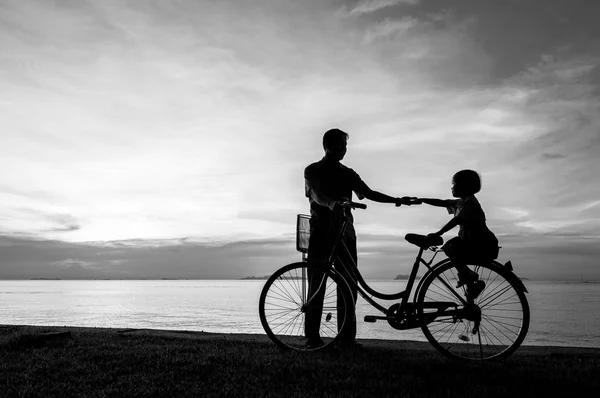 Fiets zonsondergang — Stockfoto