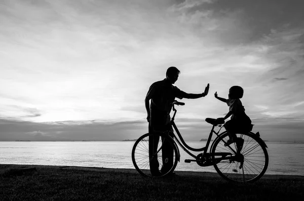 Fiets zonsondergang — Stockfoto