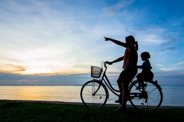 Fiets zonsondergang — Stockfoto