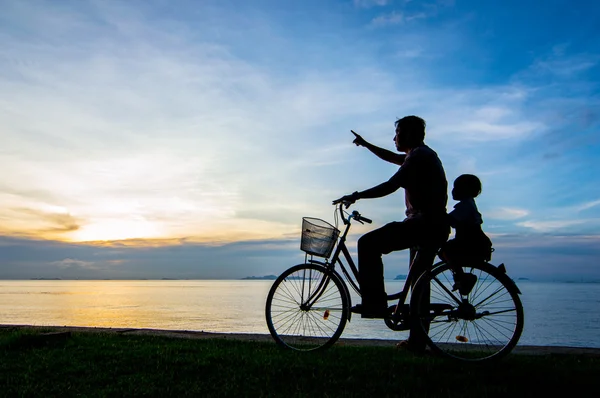 Fiets zonsondergang — Stockfoto