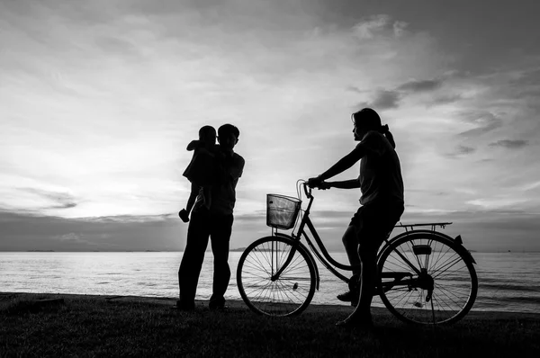 Puesta de sol bicicleta — Foto de Stock