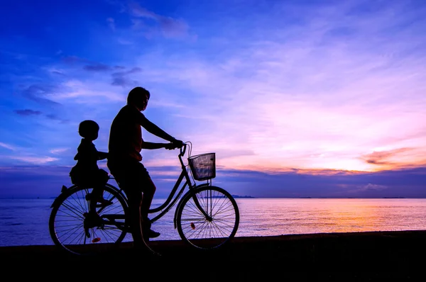 Bike tramonto — Foto Stock