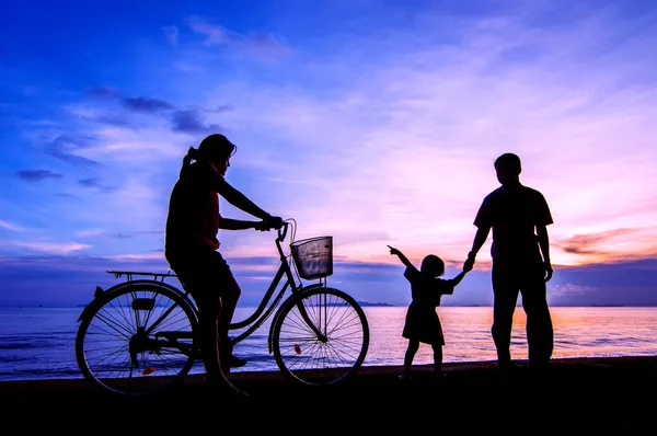 Puesta de sol bicicleta — Foto de Stock