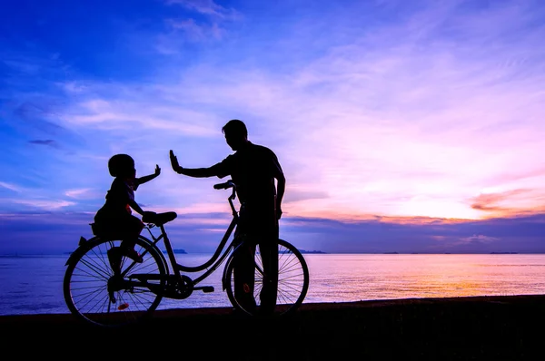 Fiets zonsondergang — Stockfoto