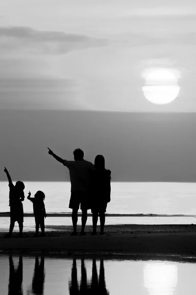 Сім'я на пляжі — стокове фото